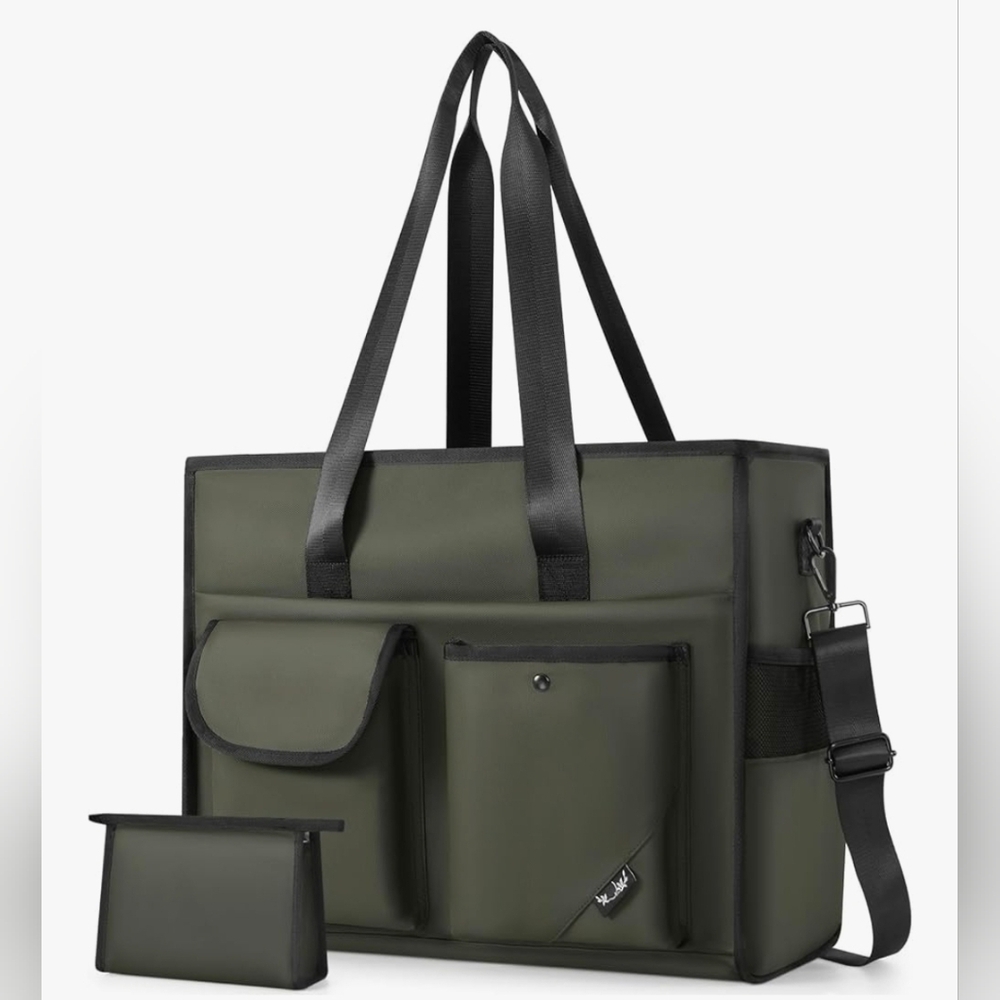 Tote Bag, Work Bags for Women with 15 Pockets, Large Tote Bag with Zipper for Te